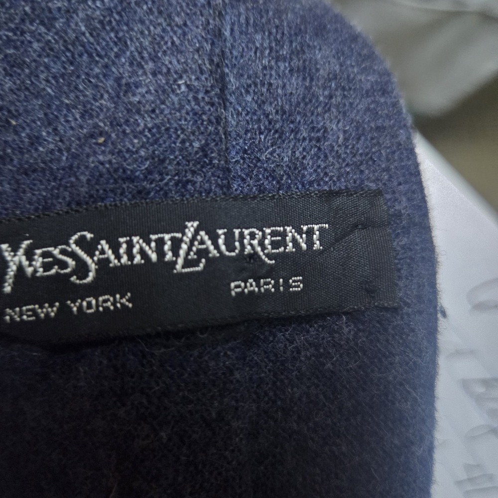 "Vintage 80s 90s Yves Saint Laurent Navy Wool Tie YSL Logo"YSL Logo Tie 55 x 3.5